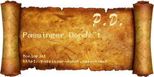 Passinger Donát névjegykártya